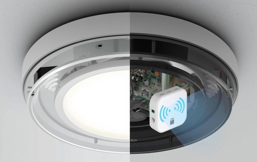 Energio fixture cutaway showing the integrated wireless node